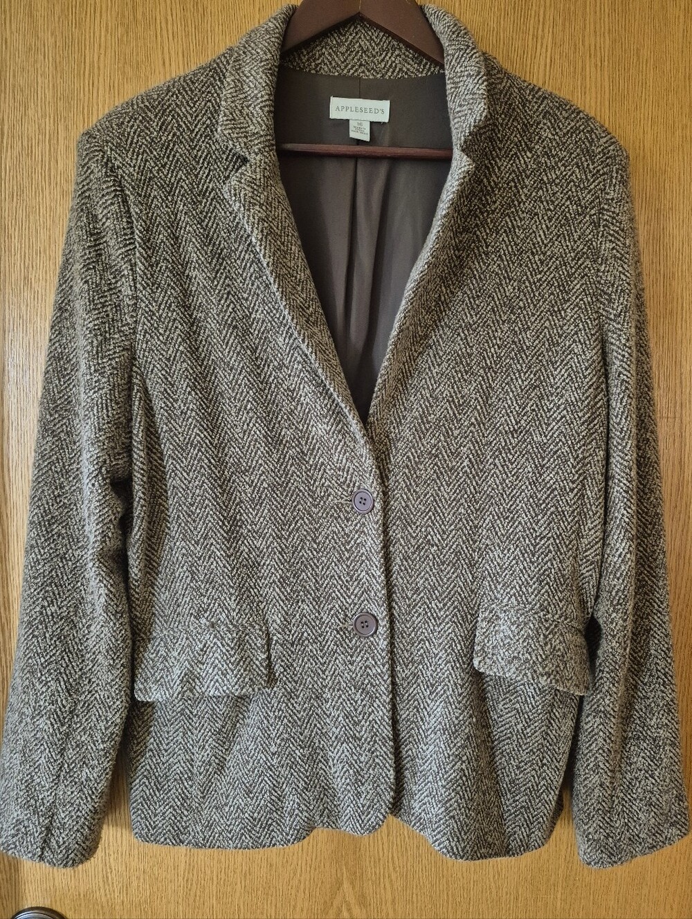 Vintage Appleseed's Women's Size 16 Brown Herringbone Blazer
